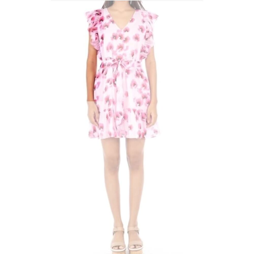 BANJANAN Paulita Dress‎ In Leopard Floral Tulle Size Small